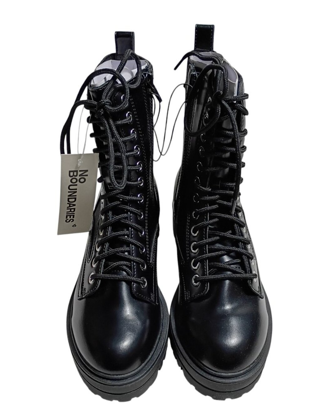 No Boundaries Women's Knit Combat Boots Color Black Size 6